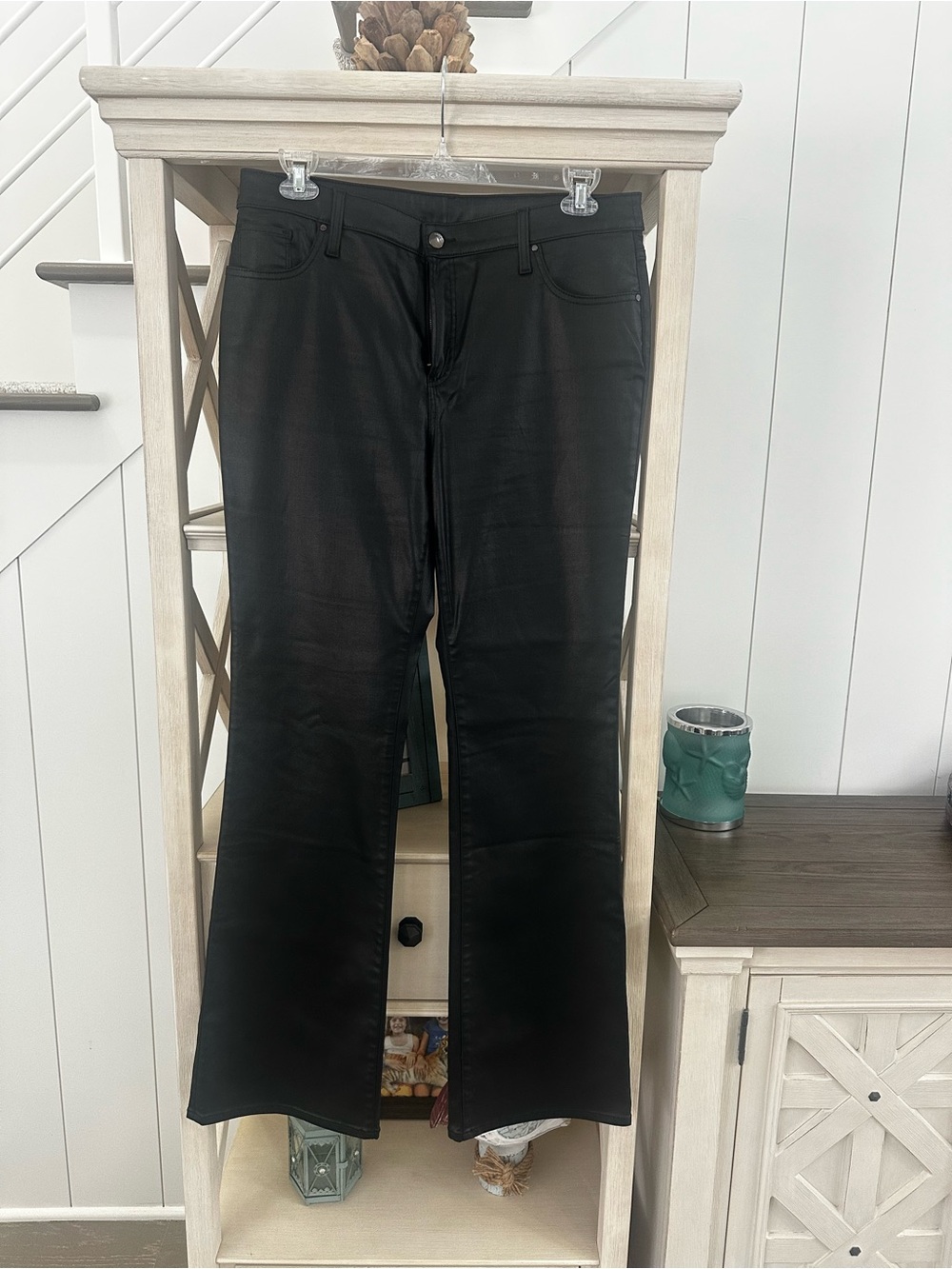 Chico’s Black Coated Boot Cut Denin Pants Size 2.5 TALL